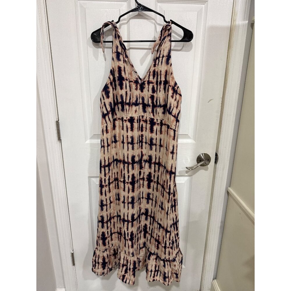 Women's Time and Tru V-Neck Knit Dress Multicolor Tie-Dye Size XXXL